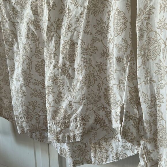 Eddie Bauer Cream Long Sleeve Buttoned Pull-Over 100% Cotton Size S - Picture 6 of 10